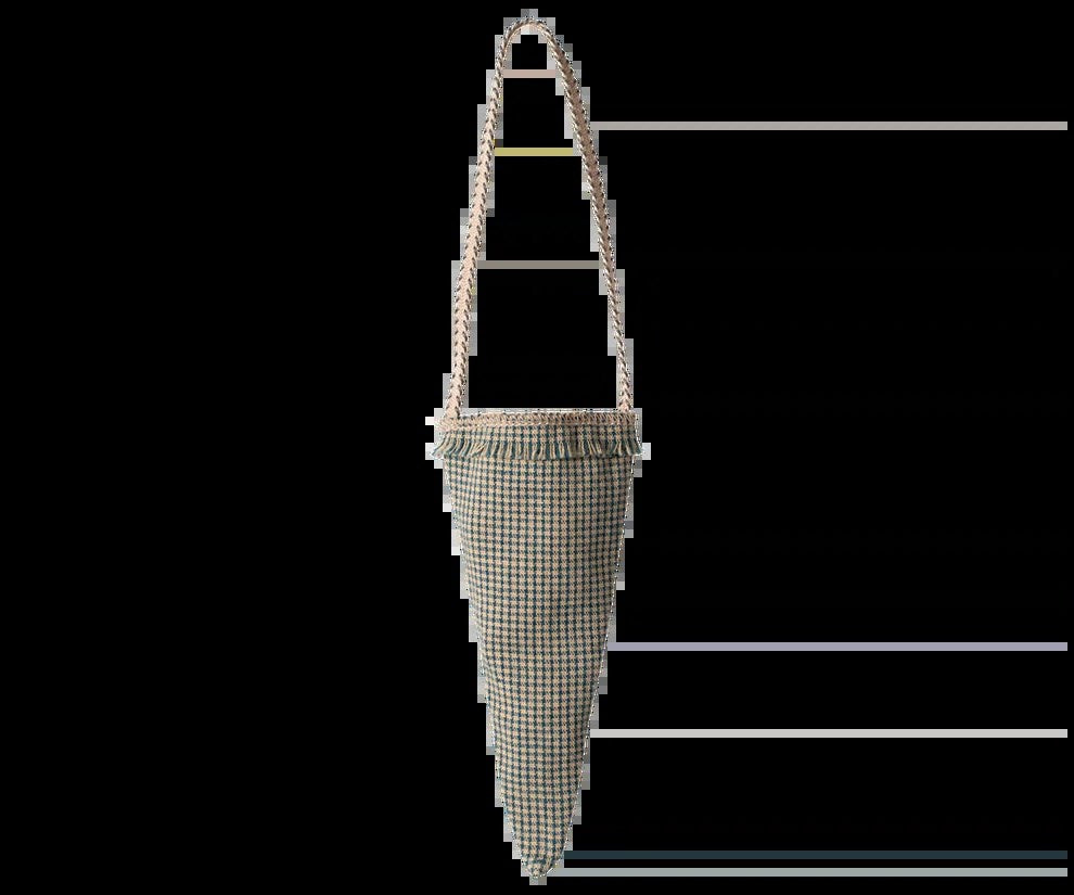 Maileg Cornet ornament, Checker - Petrol