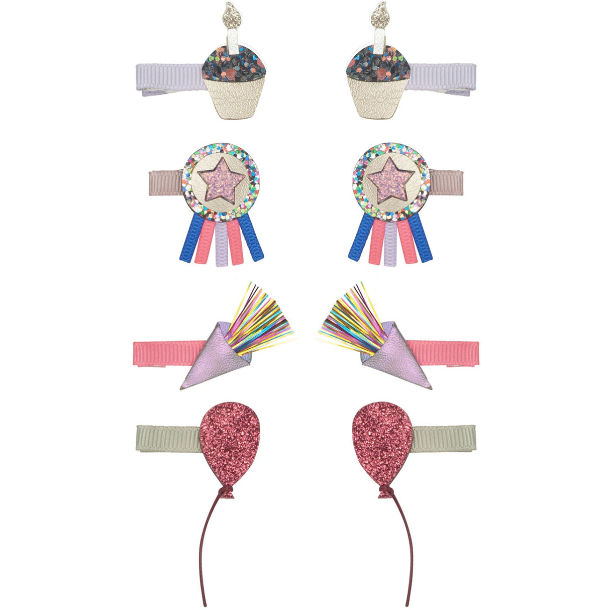 Mimi & Lula 8 Hairclips - Birthday Theme Party Time