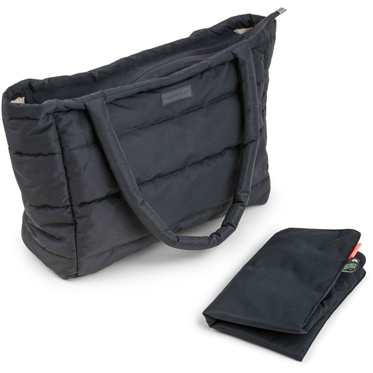 DonebyDeer Black Quilted Puzzle Tote Bag