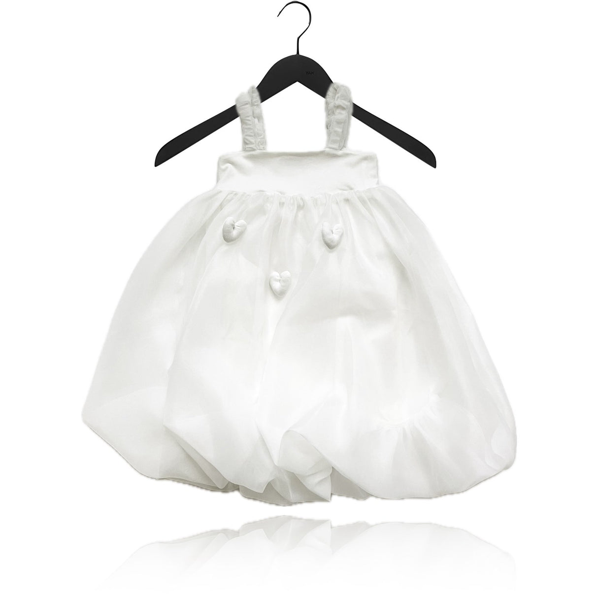 Dolly by Le Petit Tom White Dolly World Heart Balloon Organza Dress