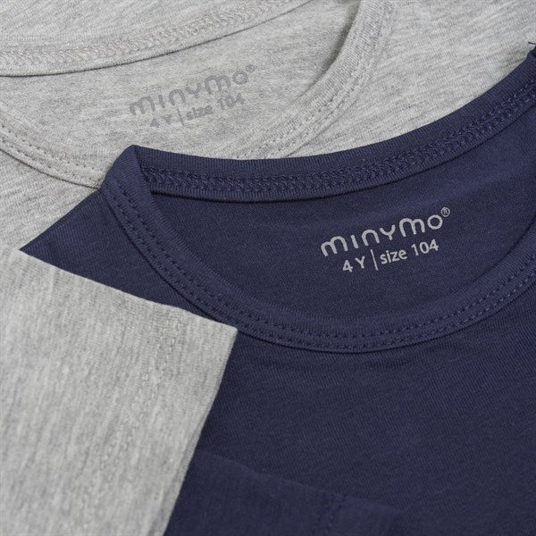 Minymo Dark Navy T-shirts Basis 32 2-pack 2