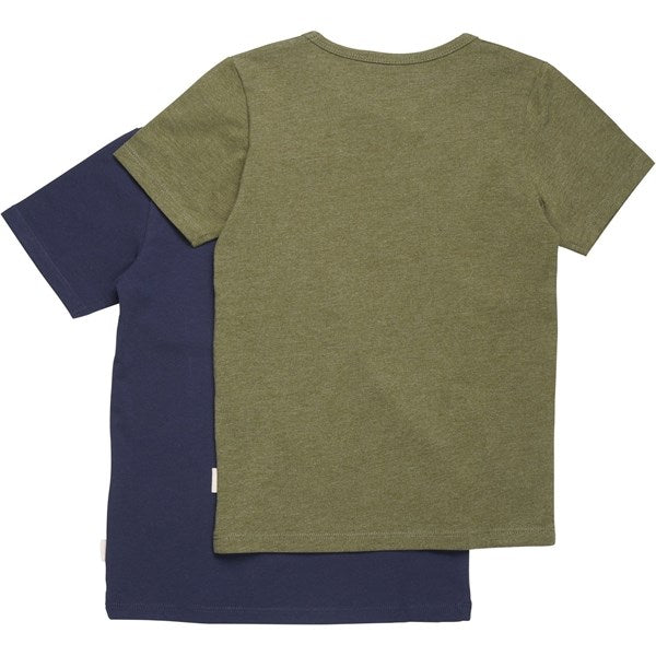 Minymo Dark Olive T-shirts Basis 32 2-pack