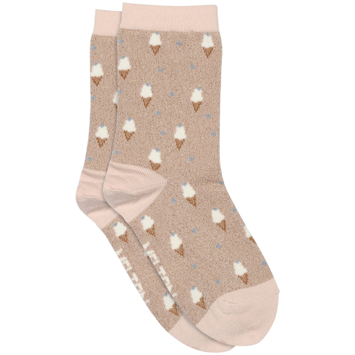 MELTON Alt Rosa Ice cream glitter socks