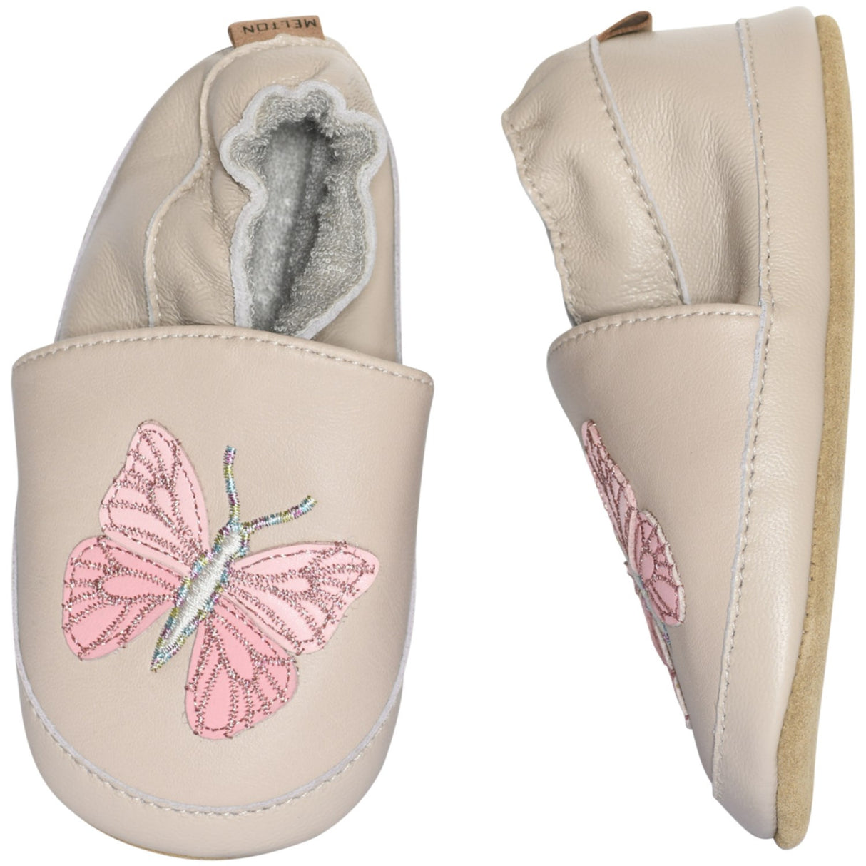 MELTON Oxford Tan Papillon leather slippers
