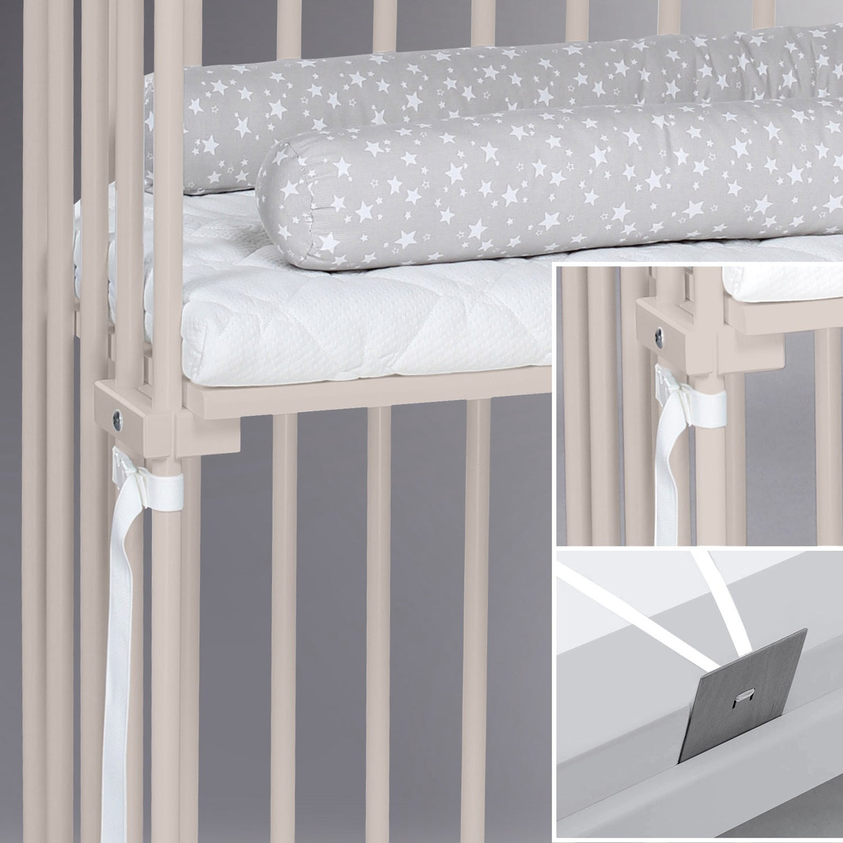 babybay® Beige Varnished Boxspring Co-Sleeper