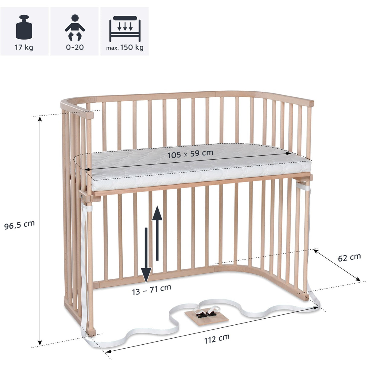 babybay® Natural Untreated Boxspring Xxl Co-Sleeper