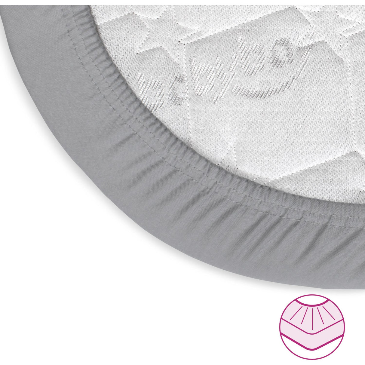 babybay® Grey Jersey Cover Deluxe Sheet 2-Pack Boxspring Xxl