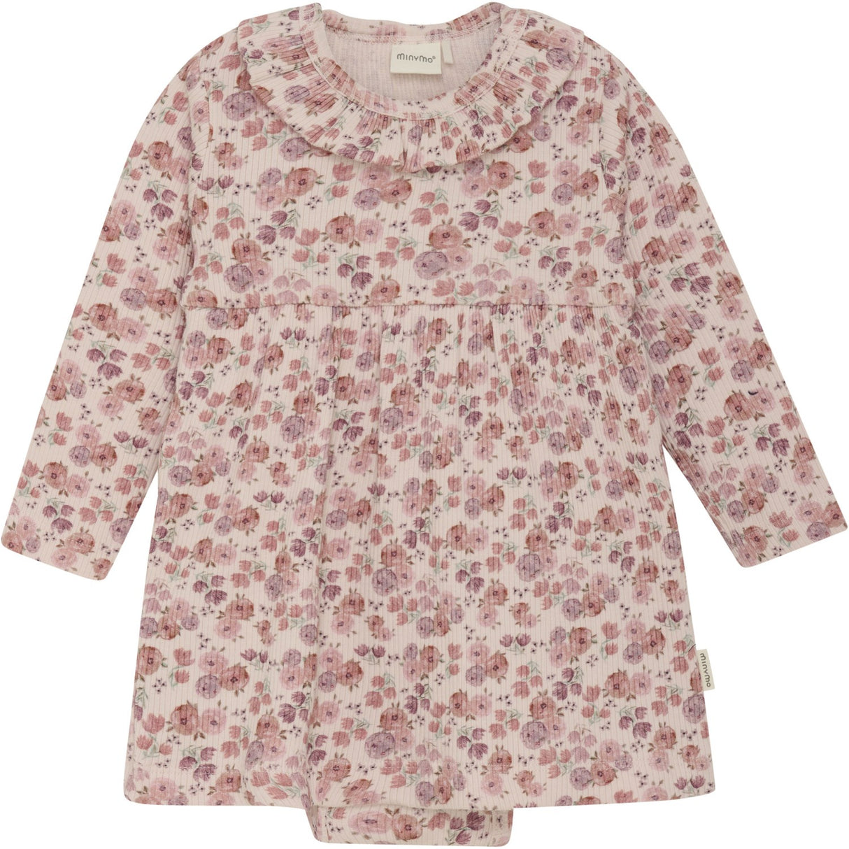 Minymo Peach Whip Dress AOP Rib