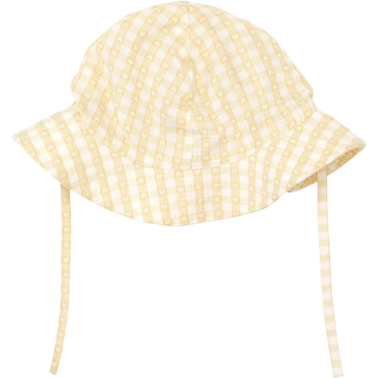 Flöss Soft Yellow Heart Gingham Olivia Sunhat