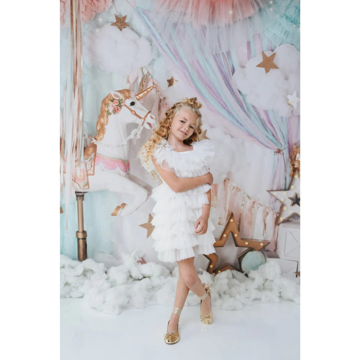Dolly by Le Petit Cake Dress Whipped Cream White