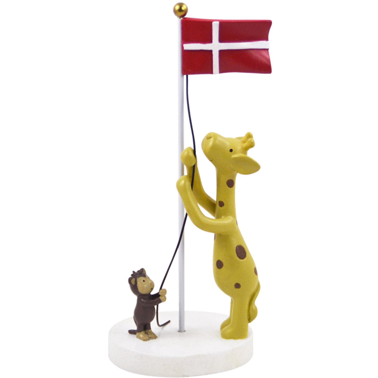 Kids by Friis Table flag with giraffe and monkey 17 cm