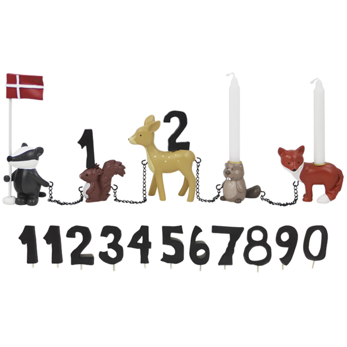 Kids by Friis Birthday train forest animals with 11 numbers