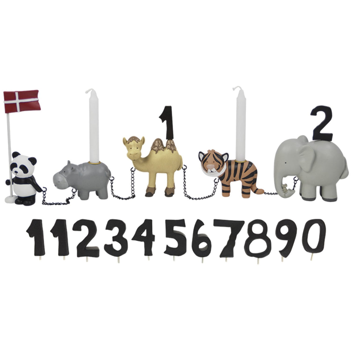 Kids by Friis Birthday train Zoo animals w. 11 numbers