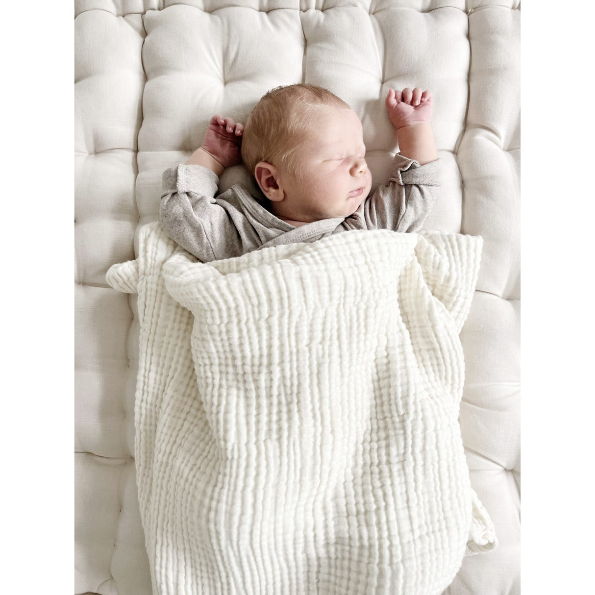 Pine Cone Cream Kadera Blanket 4-Layered Muslin