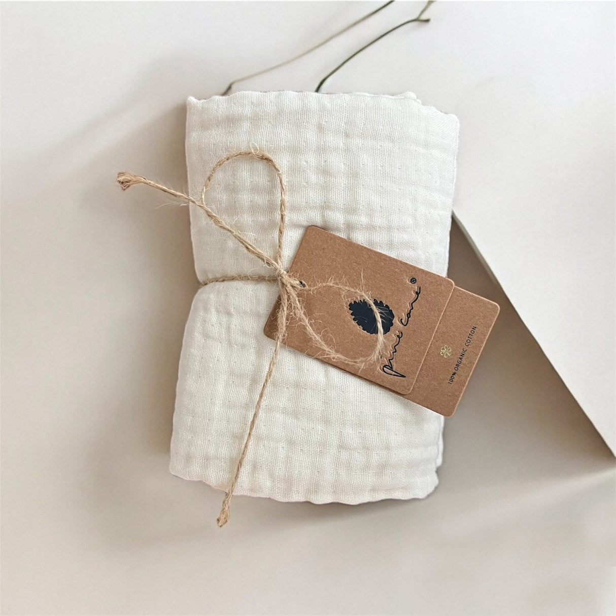 Pine Cone Cream Kadera Cloth 4-Layered Muslin 2-Pack