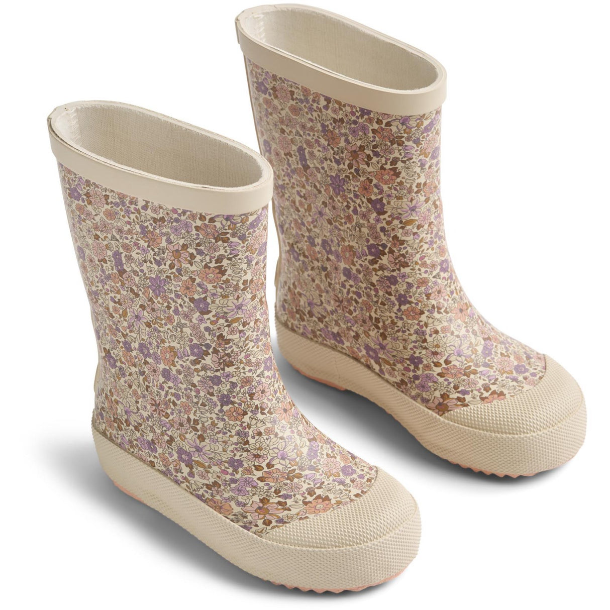 Wheat Lilac Flower Meadow Rubber Boot Muddy