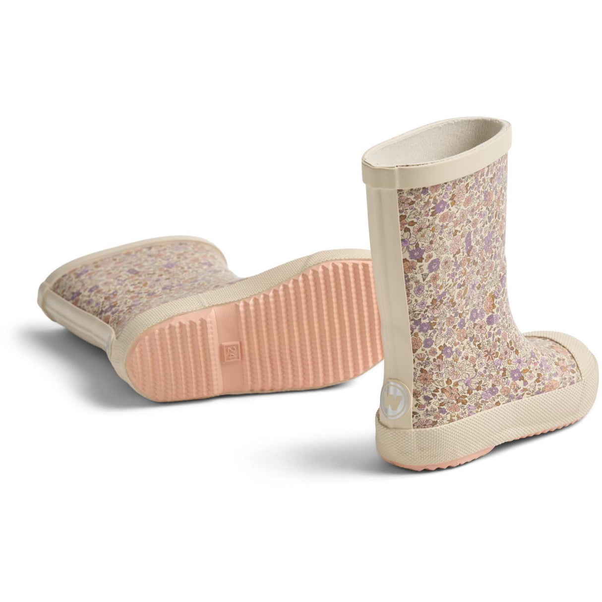 Wheat Lilac Flower Meadow Rubber Boot Muddy