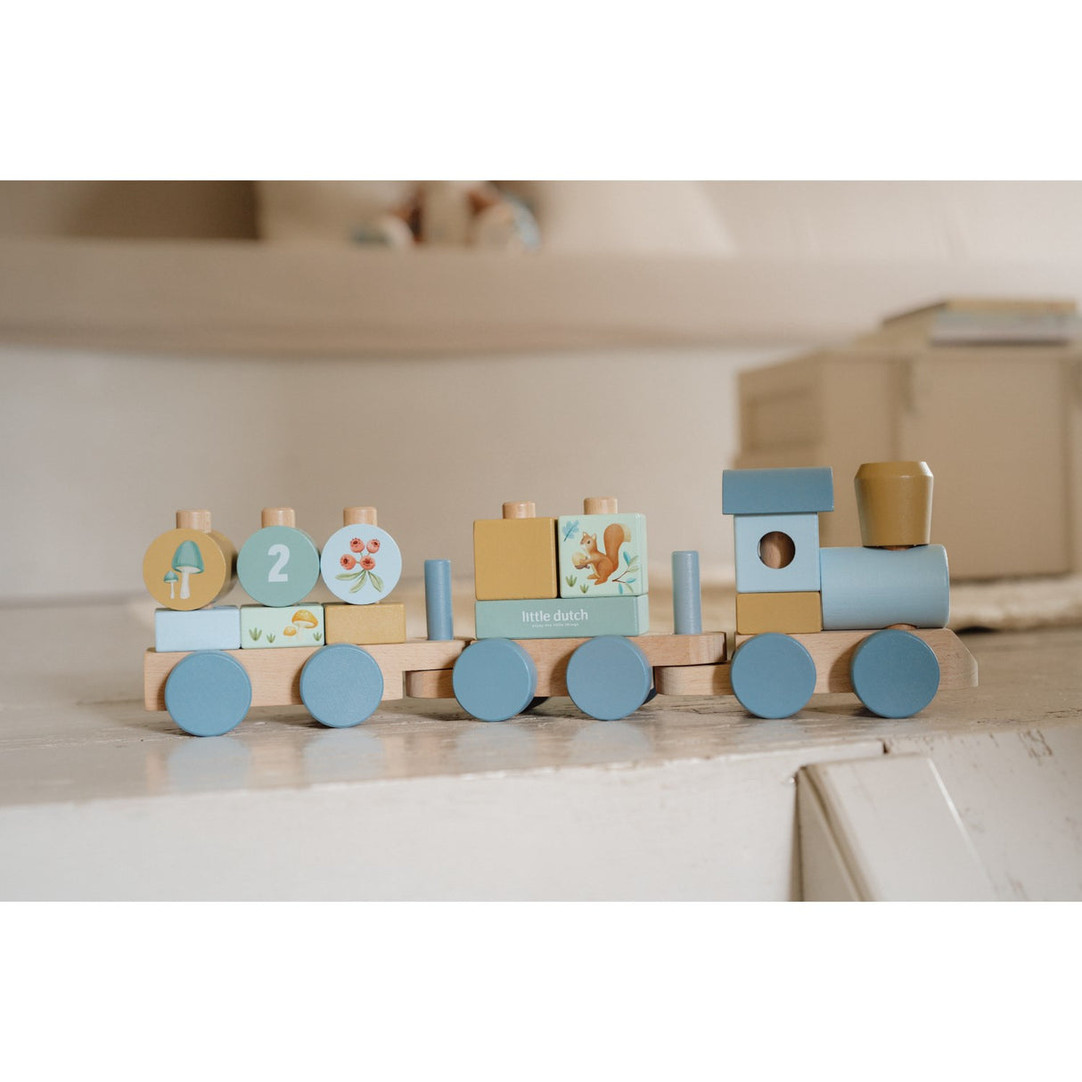 Little Dutch Forest Friends Blue Stacking Train