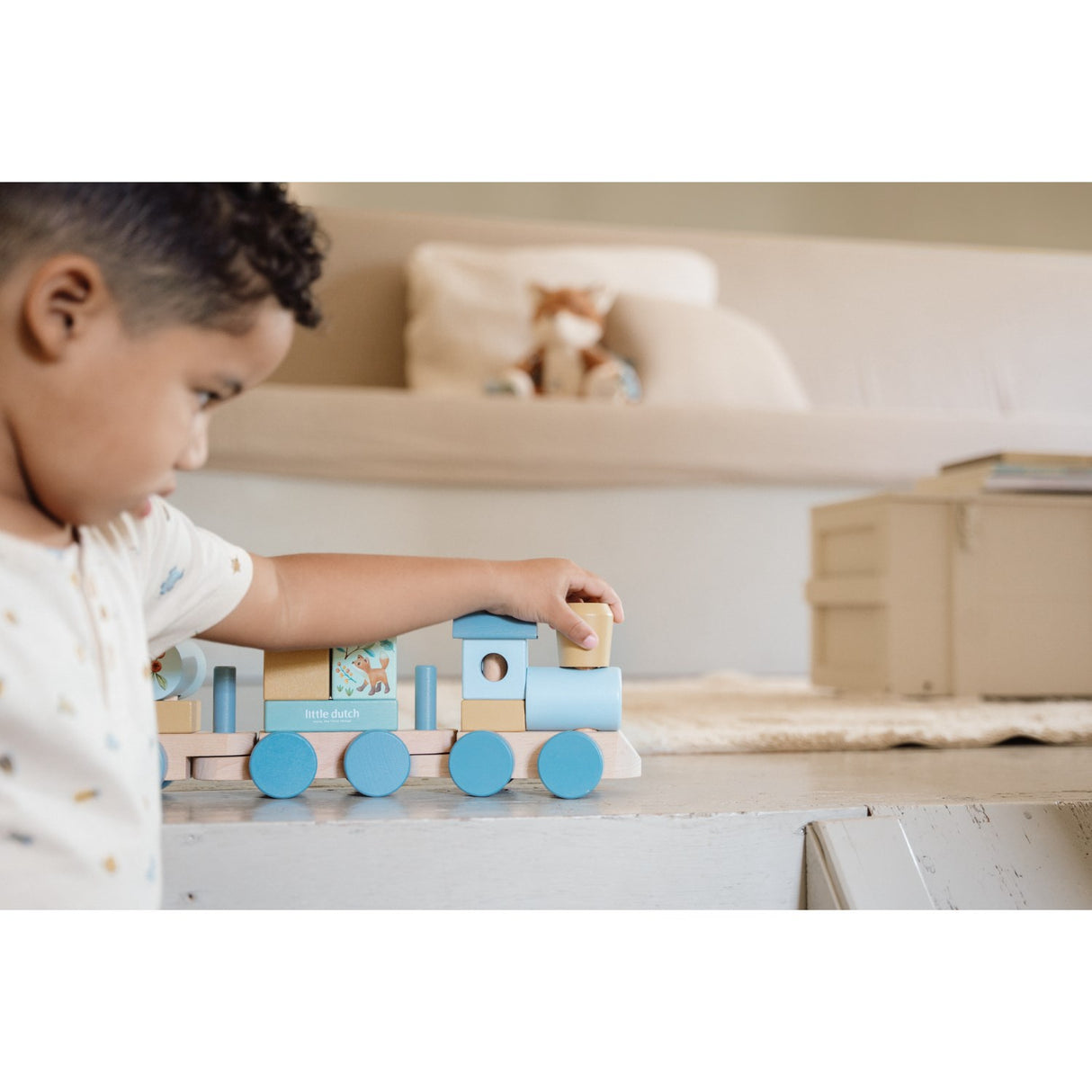 Little Dutch Forest Friends Blue Stacking Train