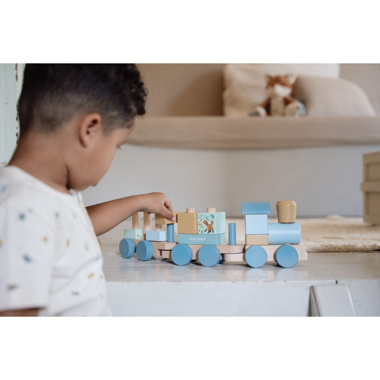 Little Dutch Forest Friends Blue Stacking Train