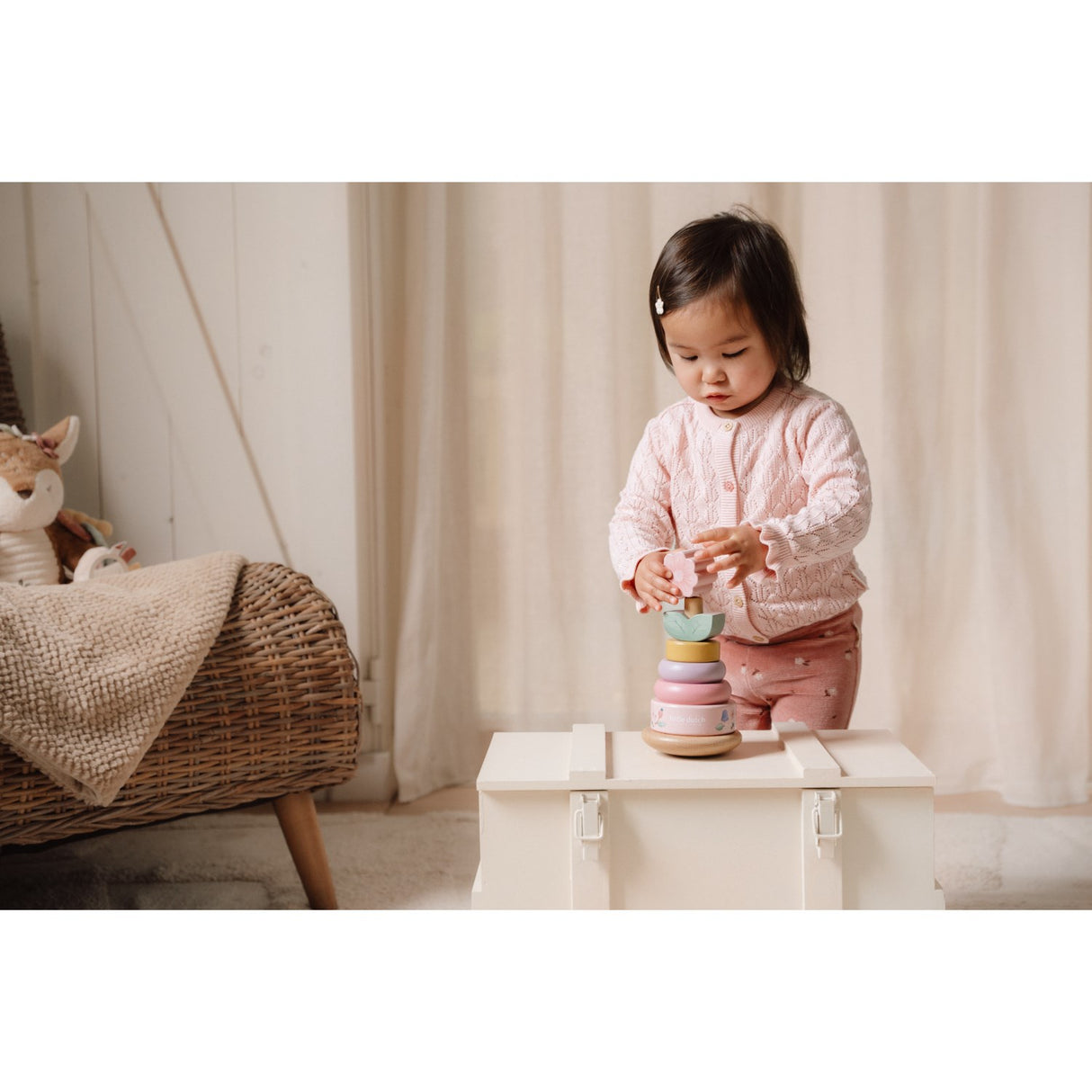 Little Dutch Fairy Garden Pink Rocking Ring Stacker