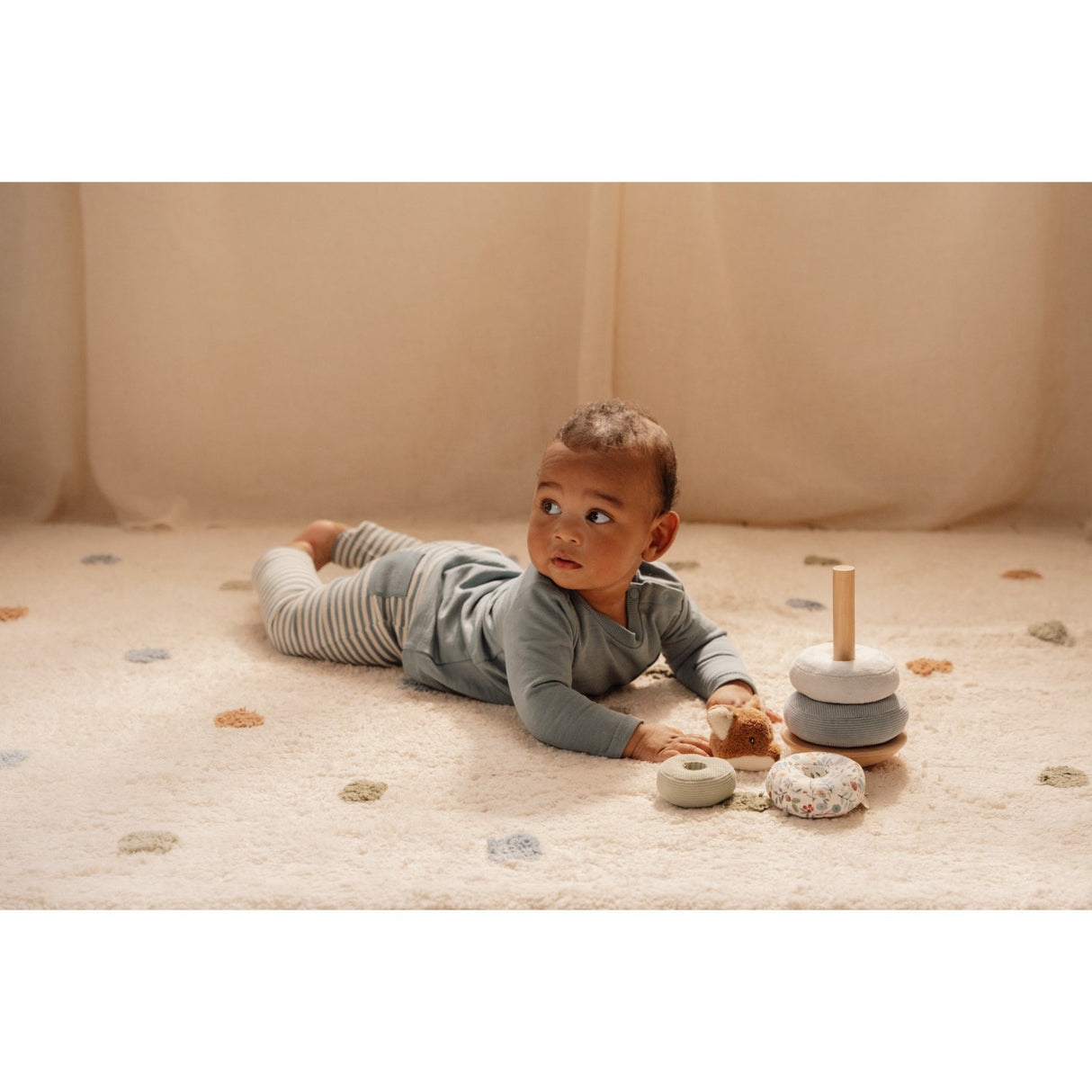 Little Dutch Forest Friends Blue Rocking Ring Stacker