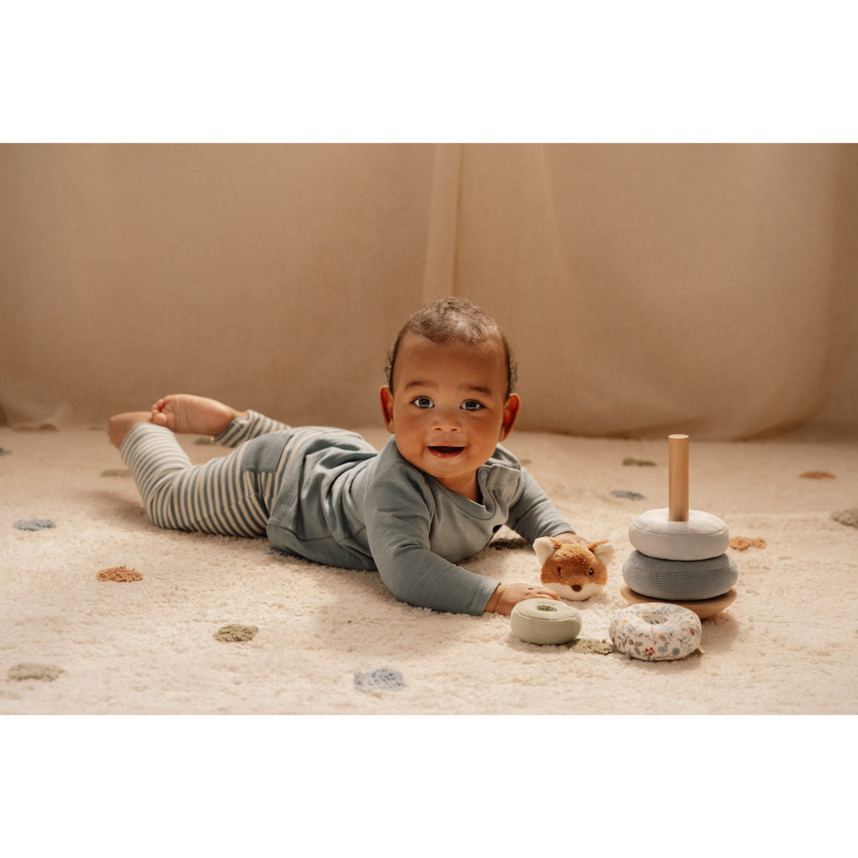 Little Dutch Forest Friends Blue Rocking Ring Stacker