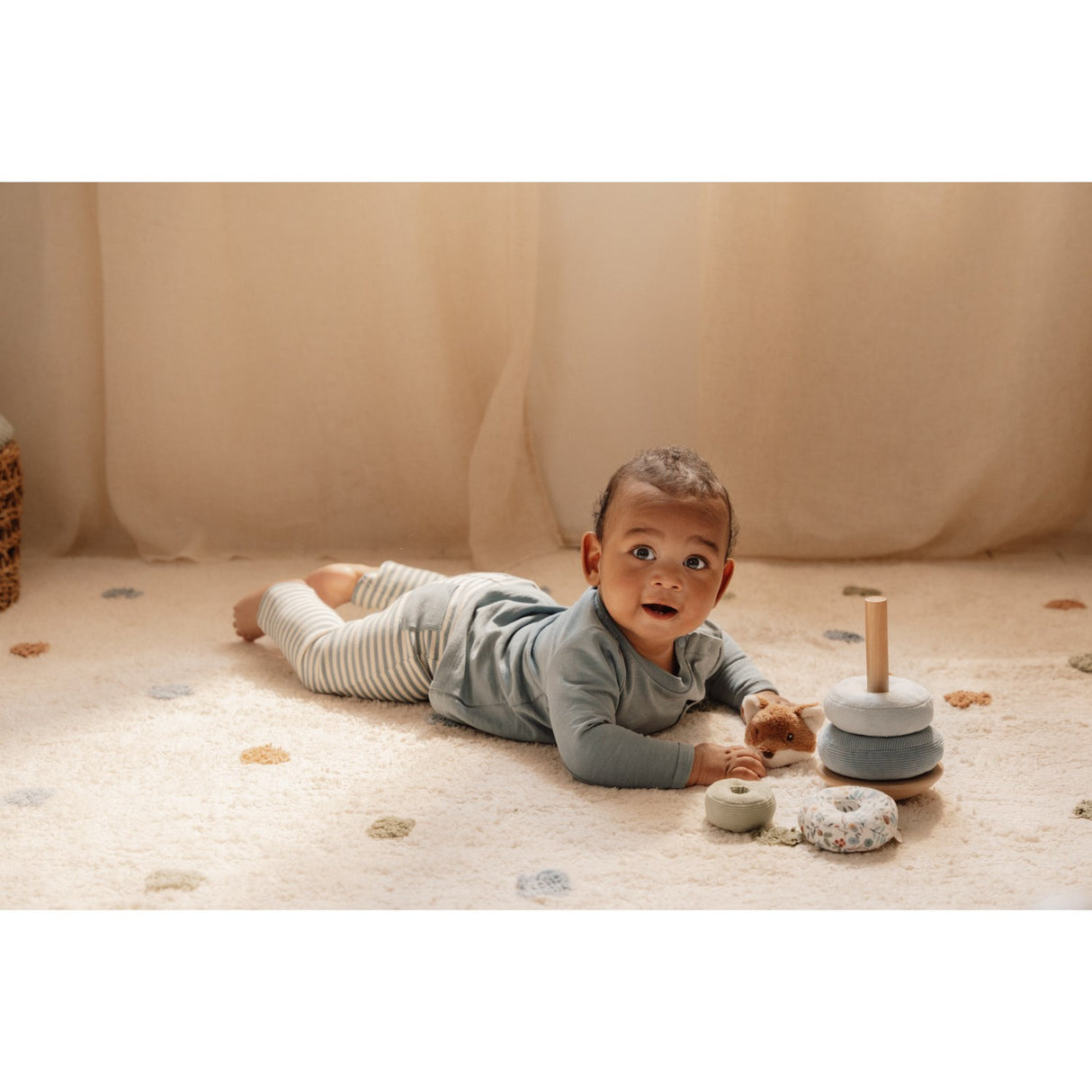 Little Dutch Forest Friends Blue Rocking Ring Stacker