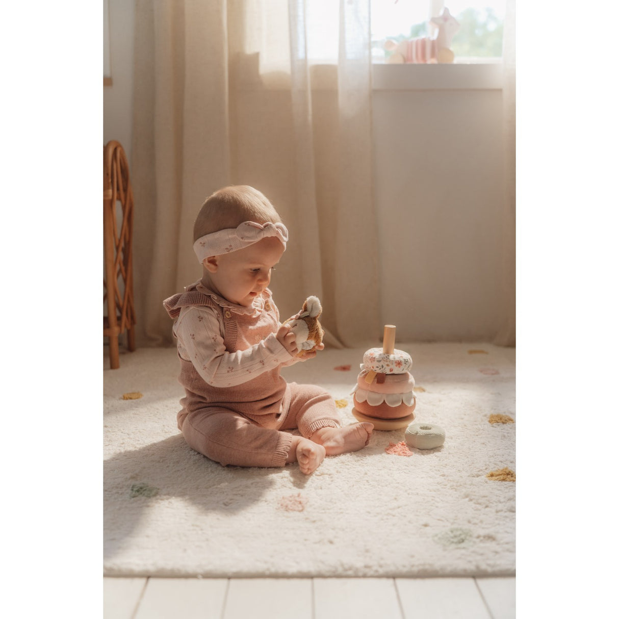 Little Dutch Fairy Garden Pink Rocking Ring Stacker