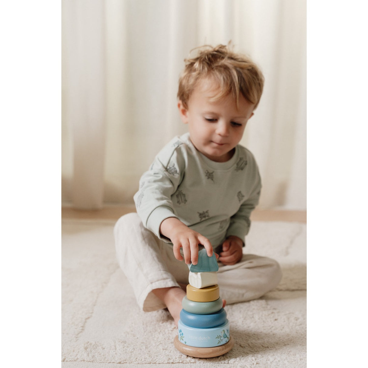 Little Dutch Forest Friends Blue Rocking Ring Stacker