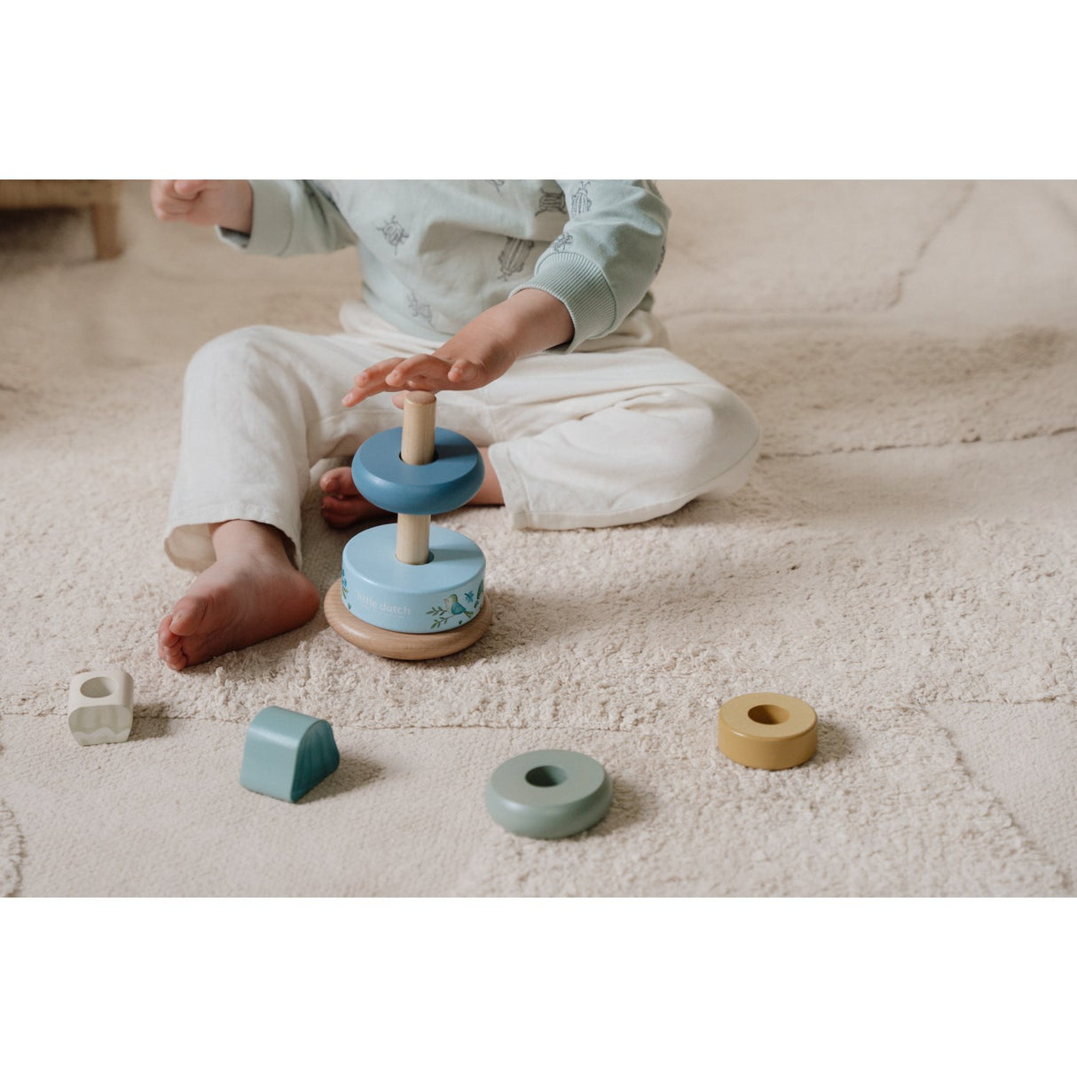 Little Dutch Forest Friends Blue Rocking Ring Stacker