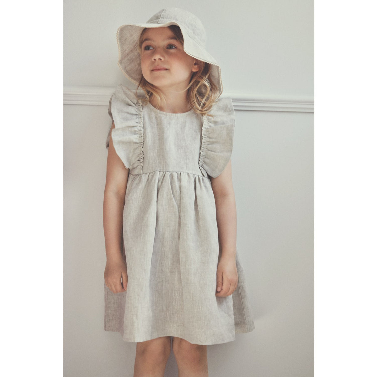 Huttelihut Antique White Summer Hat Linen