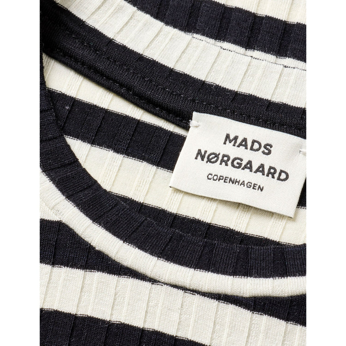 Mads Nørgaard Black/Vanilla Ice 5X5 Classic Stripe Tuviana Tee