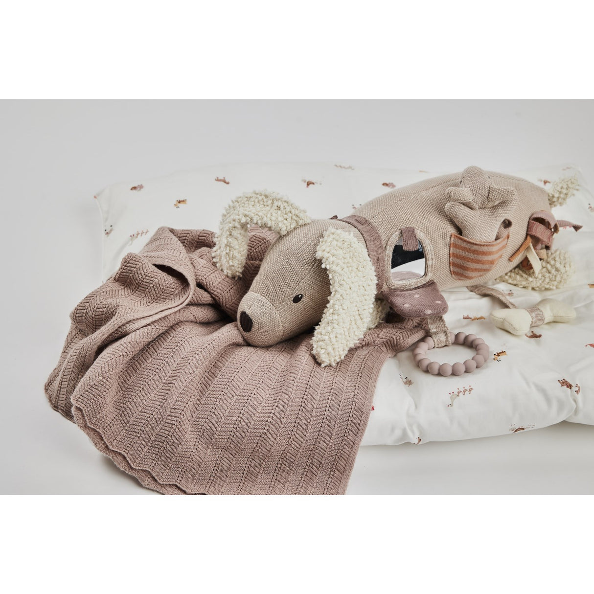 Smallstuff Powder Baby Blanket Fishbone Knit