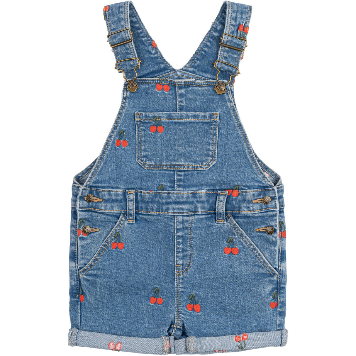 THE NEW Siblings Light Blue Denim EMB Nayla Short Denim Dungarees