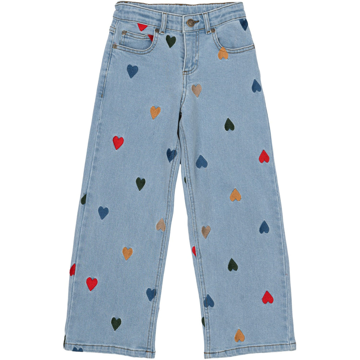 The New Light Blue Denim EMB Nessa Wide Jeans