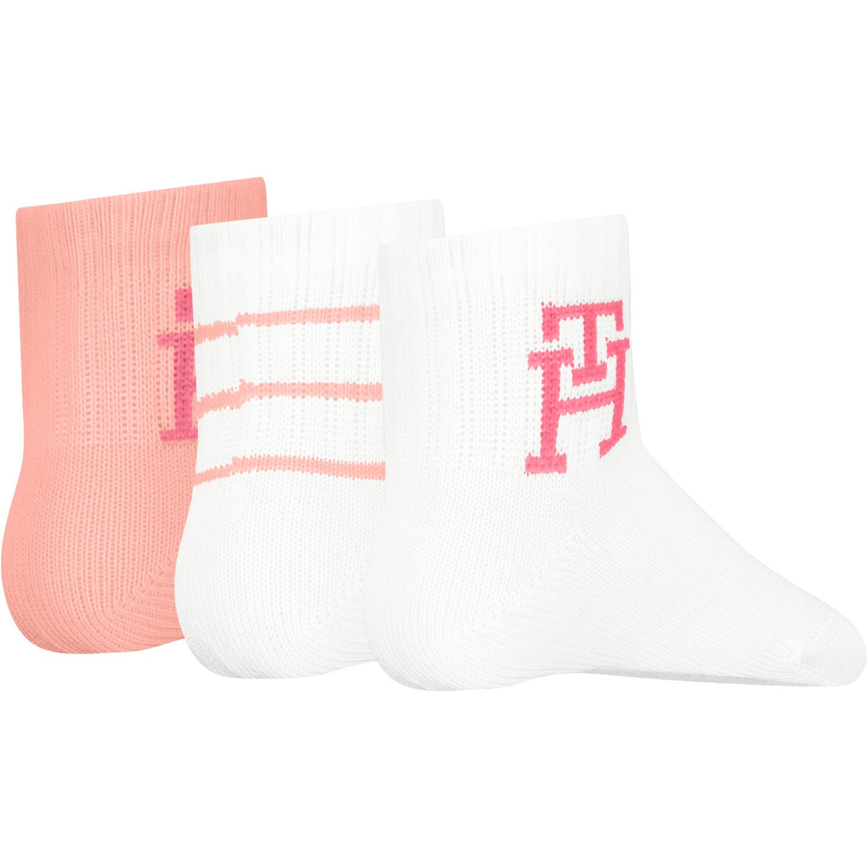 Tommy Hilfiger Pink Baby Socks 3-pack Giftbox Monogram