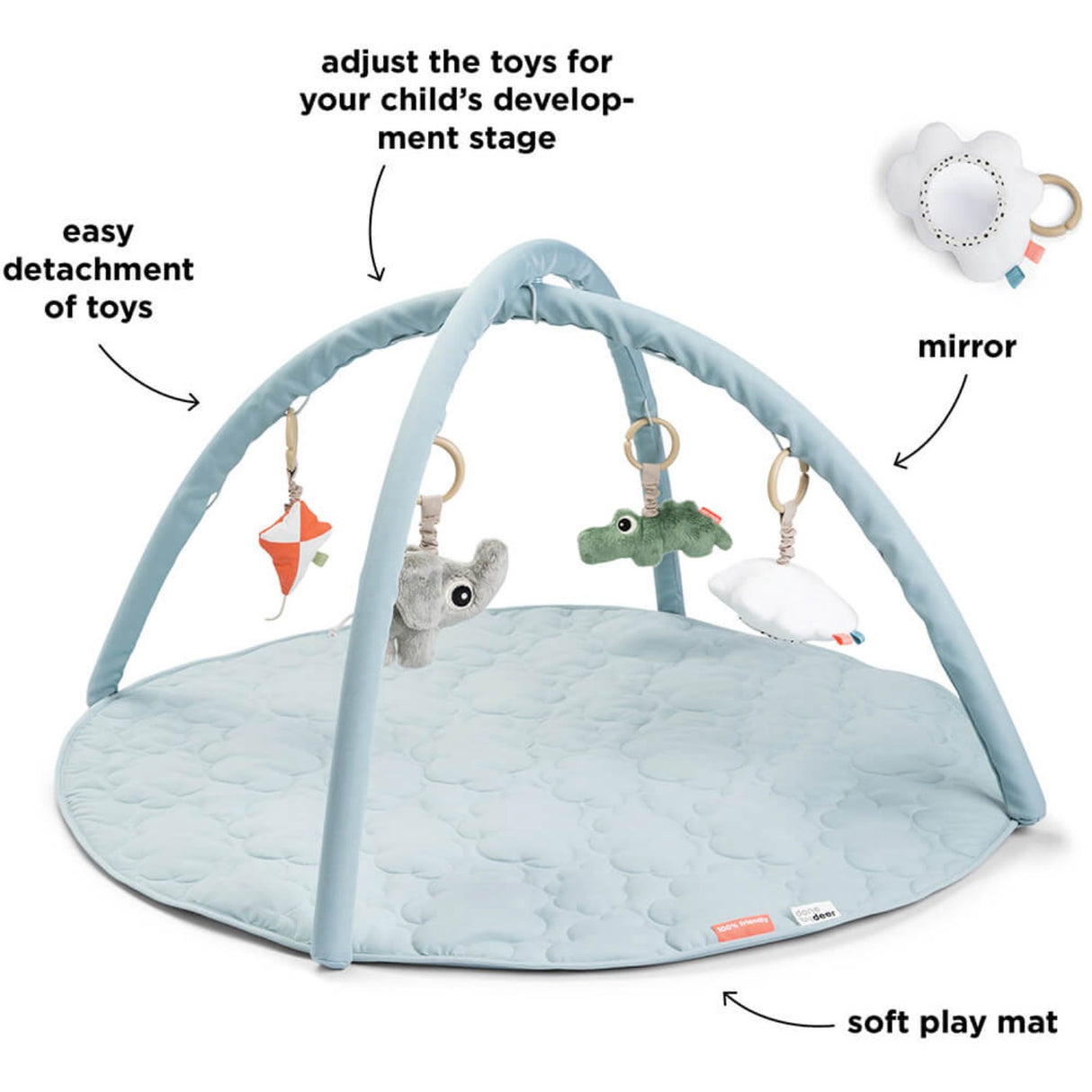 DonebyDeer Blue Activity Play Mat Playground Blue