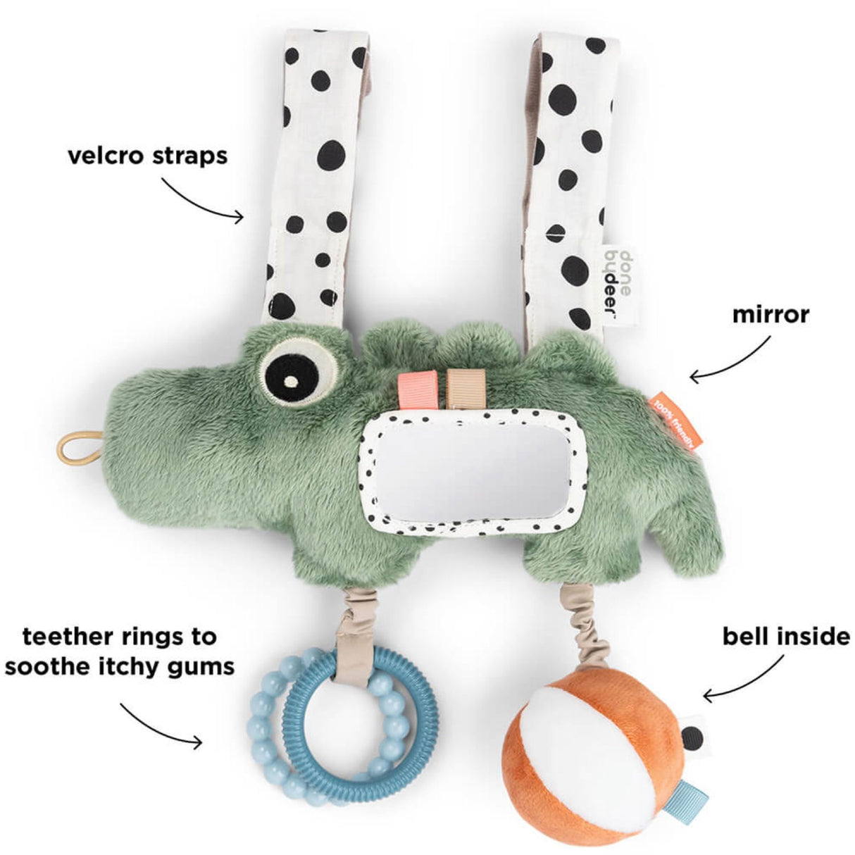 DonebyDeer Green Croco Activity Hanger