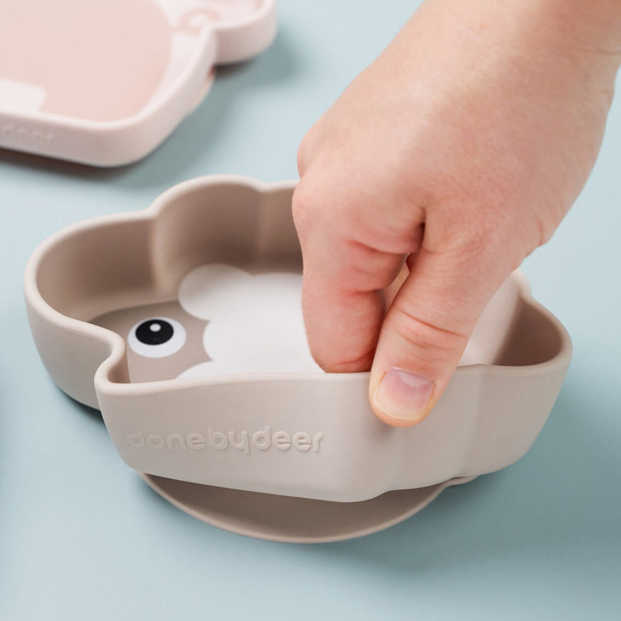 DonebyDeer Sand Silicone Stick & Stay Bowl Sheepy