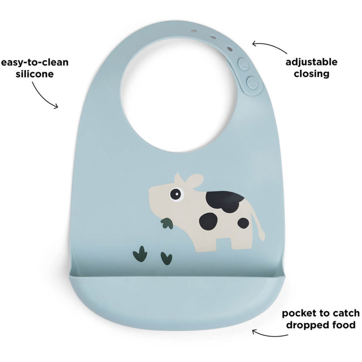 DonebyDeer Blue Silicone Bib Dotti