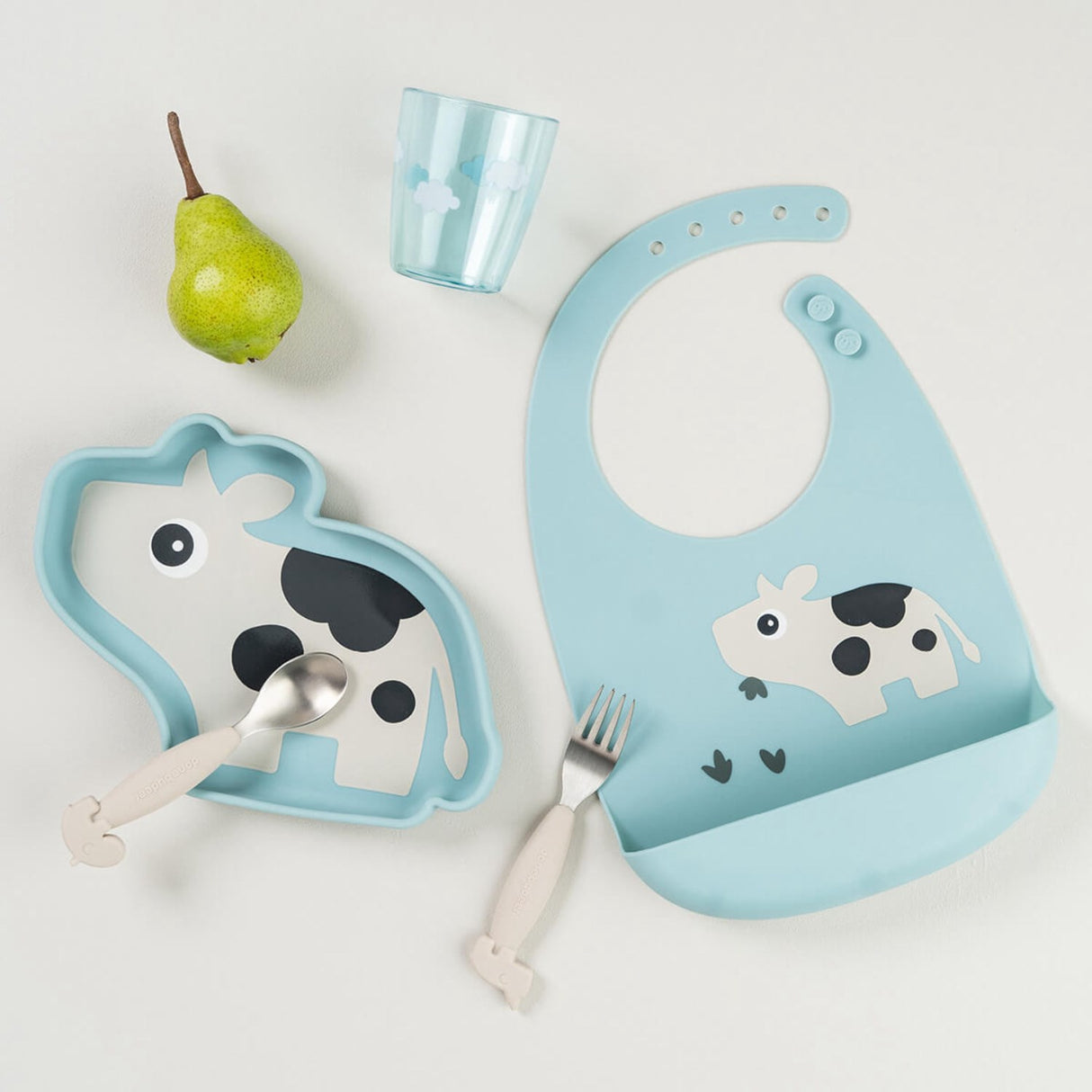 DonebyDeer Blue Silicone Bib Dotti
