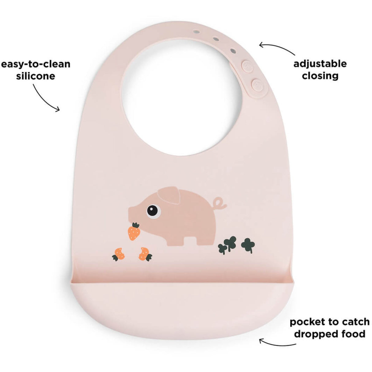 DonebyDeer Powder Silicone Bib Pigee