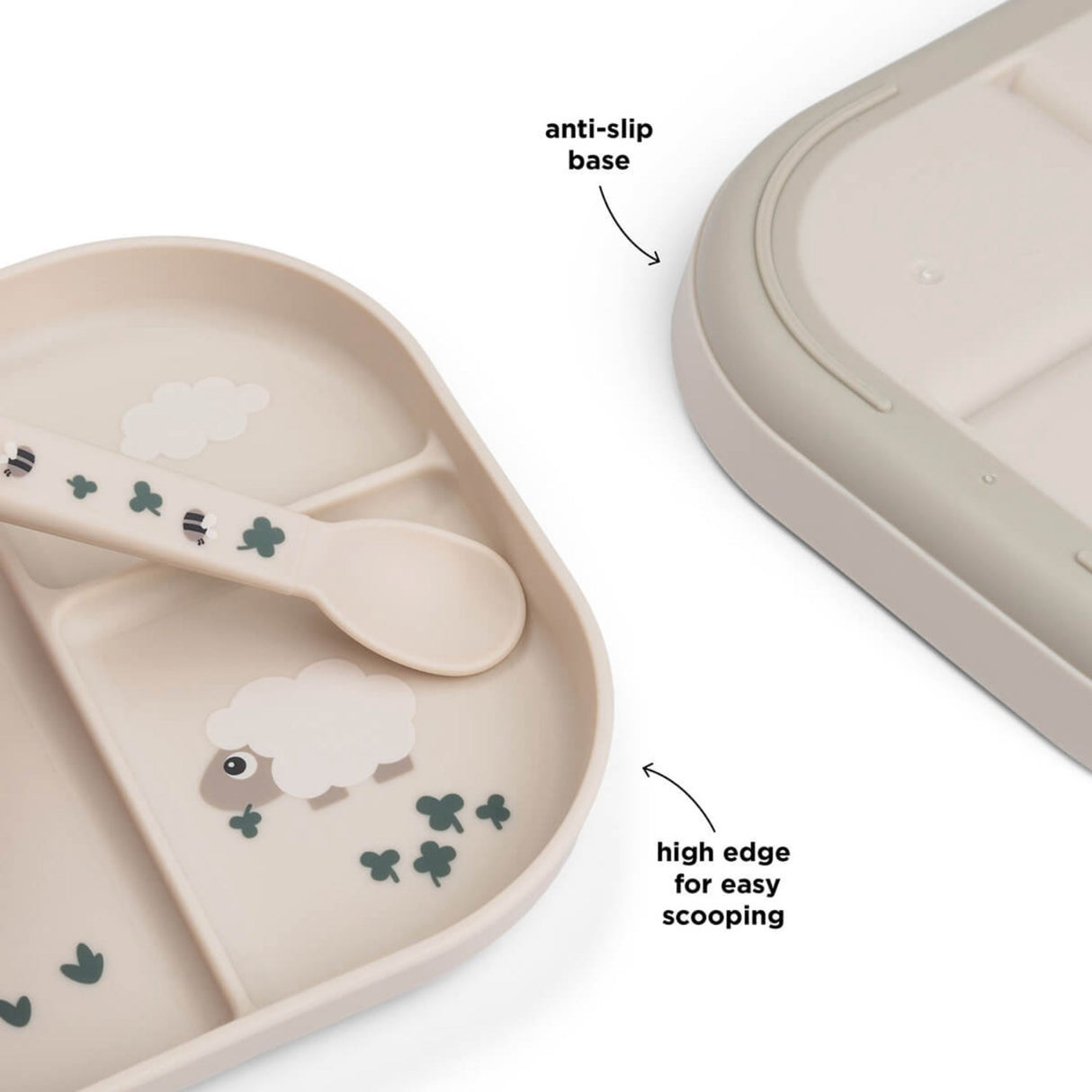 DonebyDeer Sand Foodie Divided Plate Tiny farm