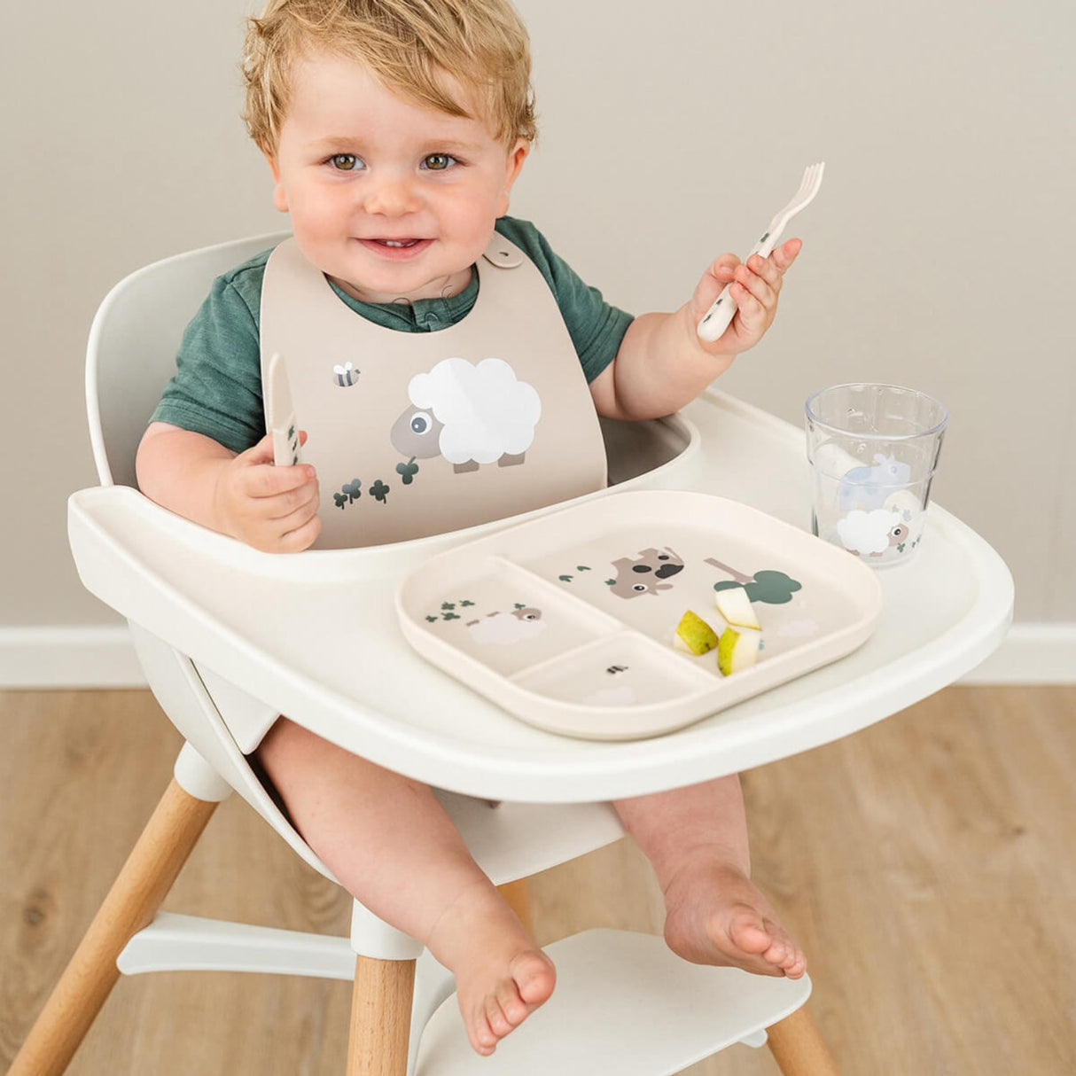 DonebyDeer Sand Foodie Divided Plate Tiny farm