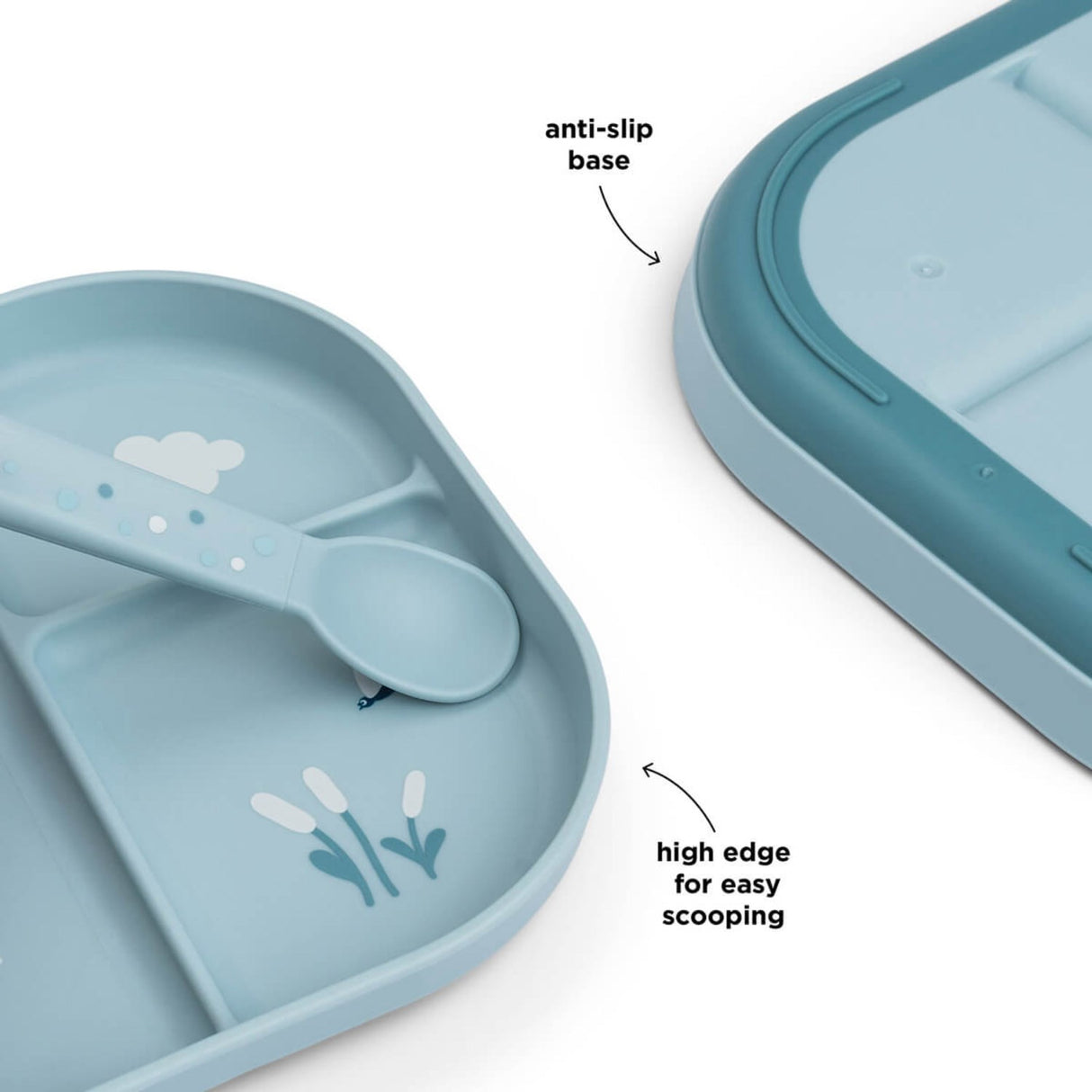 DonebyDeer Blue Foodie Divided Plate Elphee