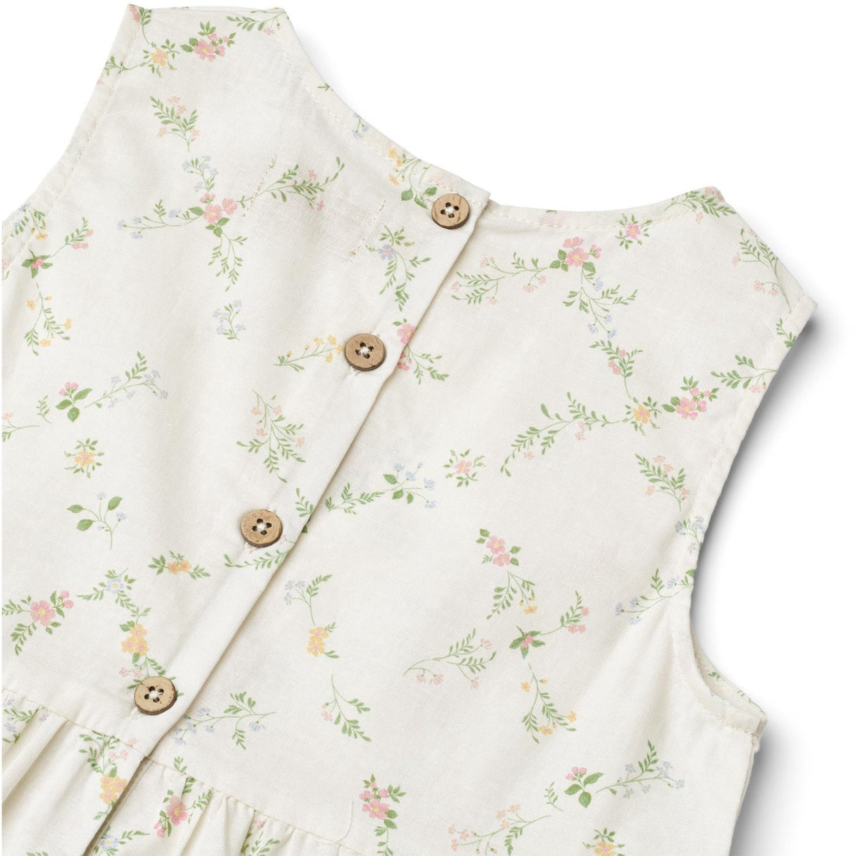 Wheat Ivory Checked Flowers Dress Luise