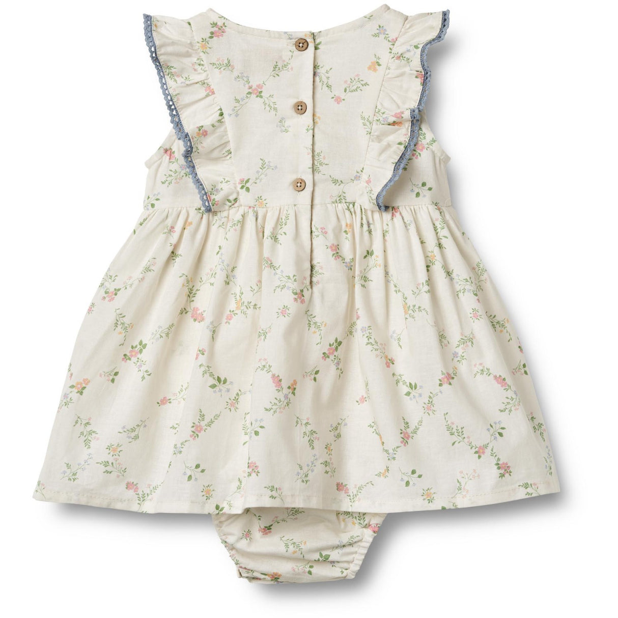 Wheat Ivory Checked Flowers Dress Suit Lace Sofia