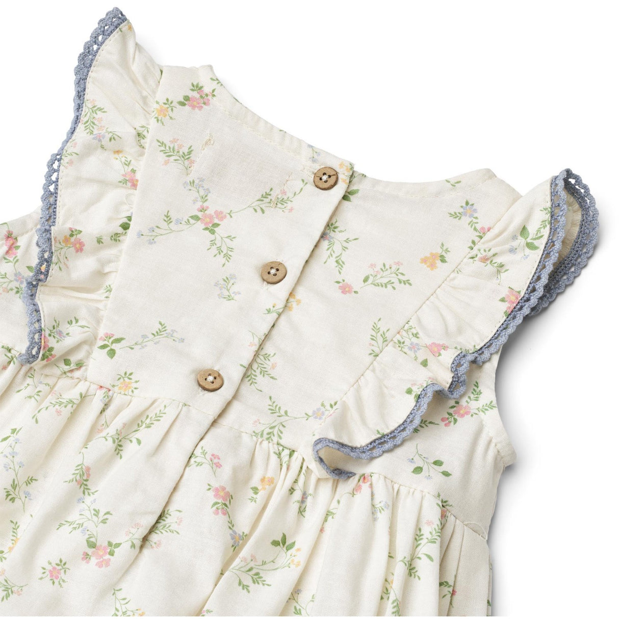 Wheat Ivory Checked Flowers Dress Suit Lace Sofia