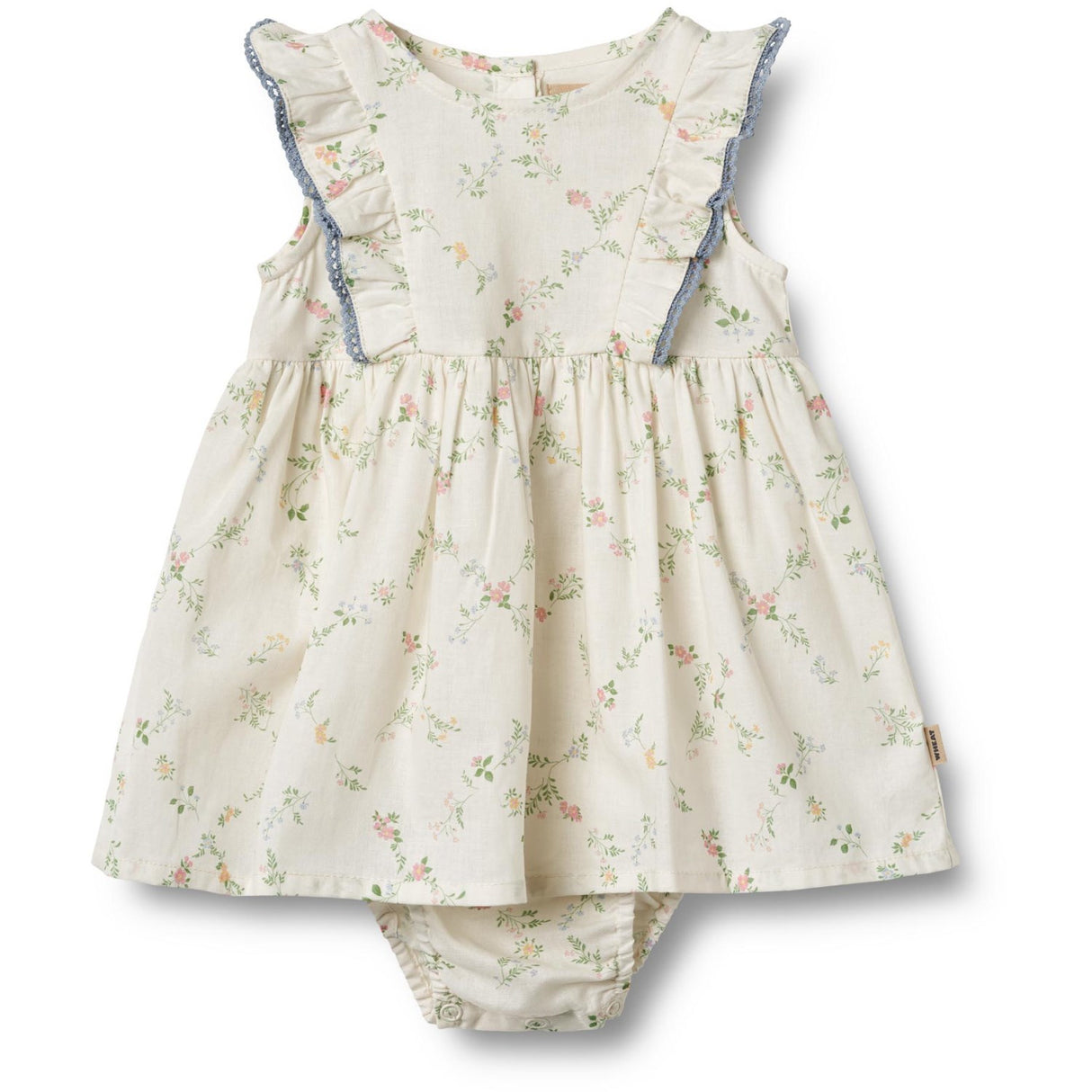 Wheat Ivory Checked Flowers Dress Suit Lace Sofia